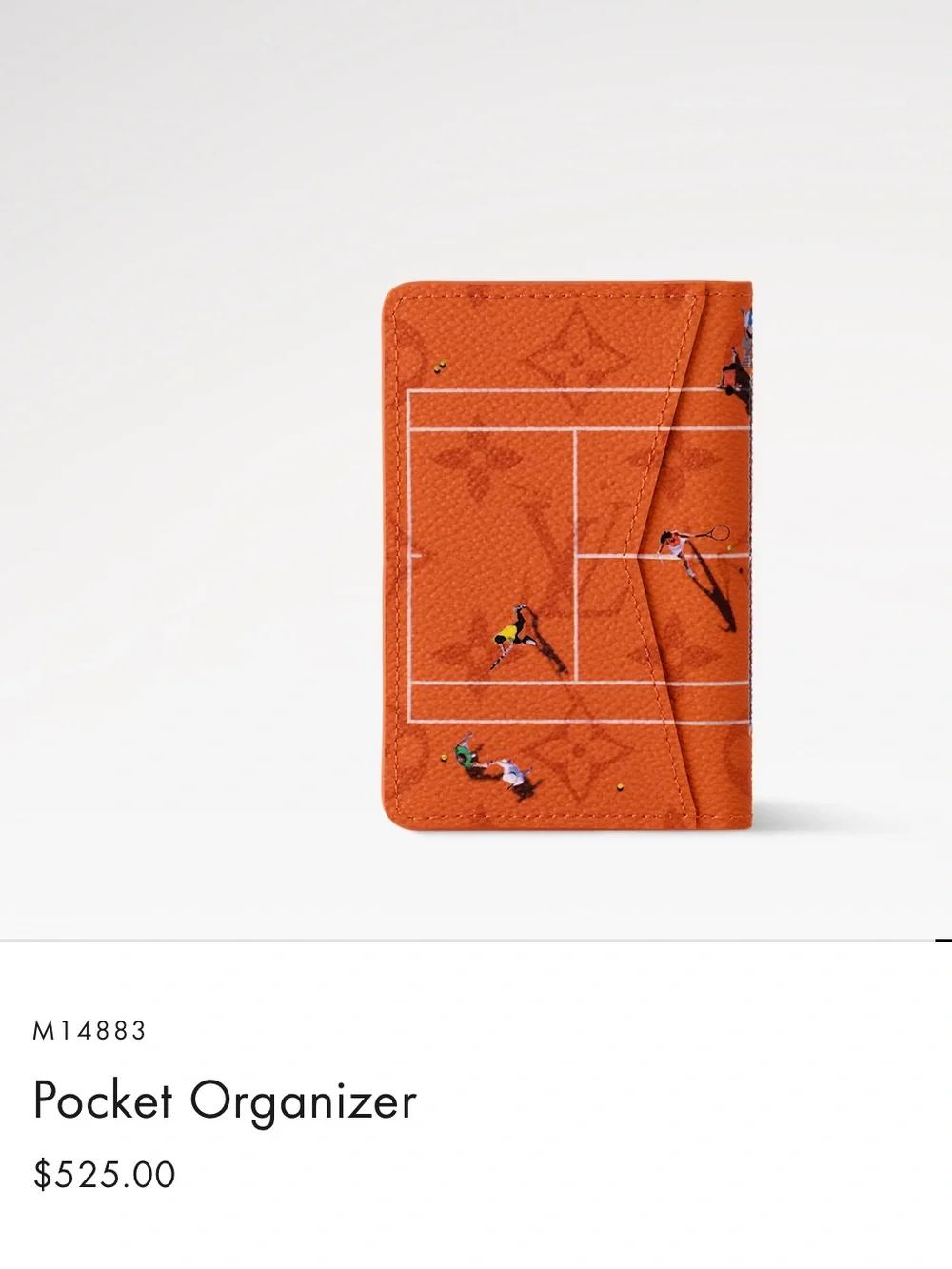 AUTHENTIC Louis Vuitton Orange Tennis Court Leather Wallet